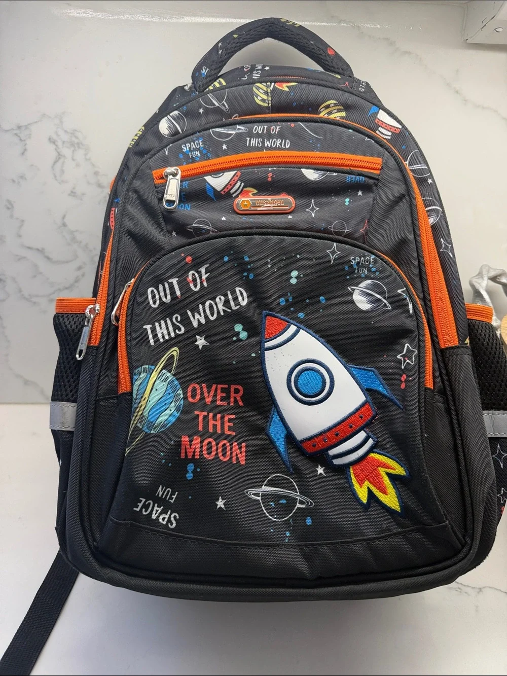 Kids Rocket Backpack - Black with Orange Trim